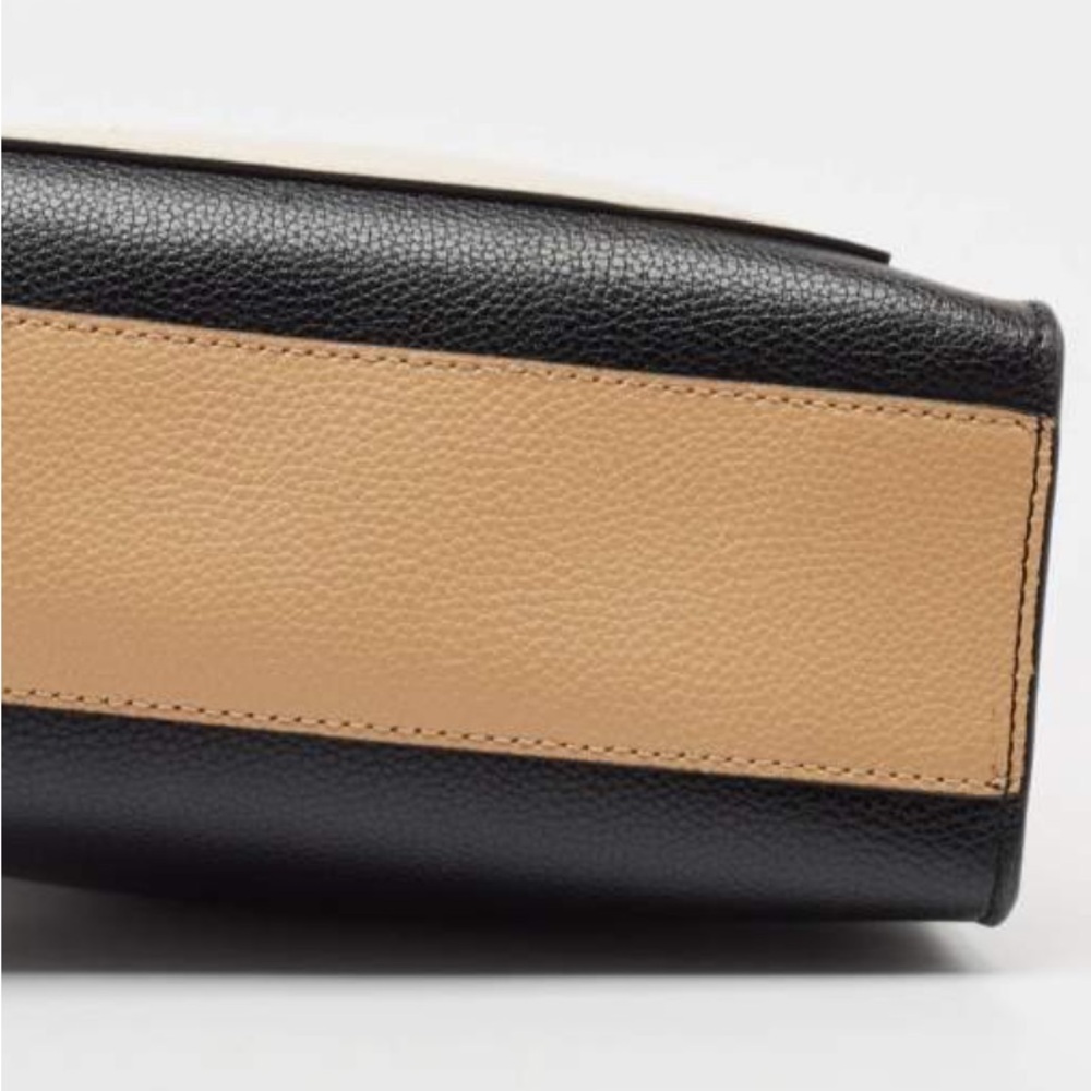 Marc Jacobs Black, Cream & Tan Leather Structured Tote - Picture 5 of 6